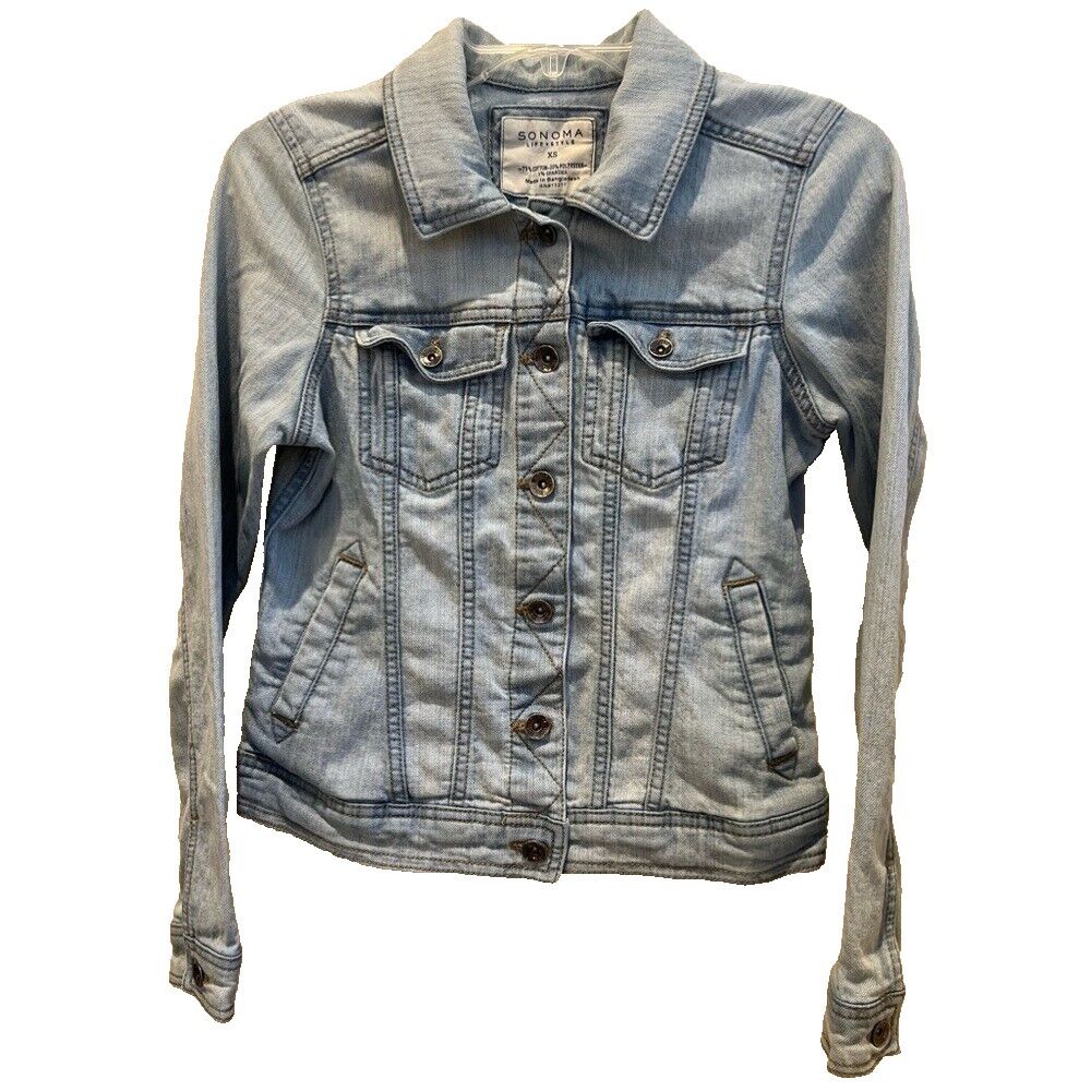 Sonoma Life + Style Jean jacket Light Women's Sz XS Washed Cowgirl Denim Casual